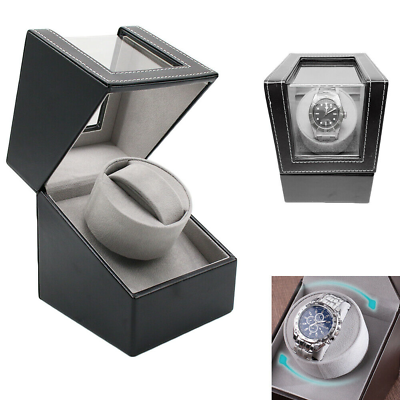 #ad 1Pcs Automatic Rotation PU Watch Winder Storage Display Case Box DC100 240V 0.3A $27.68