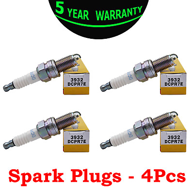 #ad 4 Spark Plugs ngk DCPR7E 3932 for Chevy SPARK Fiat 500 Pre Set Gap $33.99