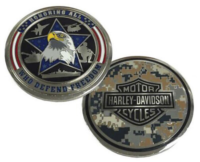Harley Davidson Honoring Freedom Military Challenge Coin Collectors#x27; 8003845 $17.79