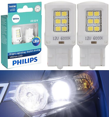 #ad Philips Ultinon LED Light 7440 White 6000K Two Bulbs Back Up Reverse OE Fit Lamp $23.75