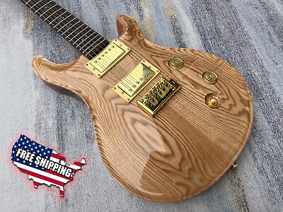 #ad Natural Wood Electric Guitar Maple Top Gold Hardware Mahogany Body And Neck $614.70