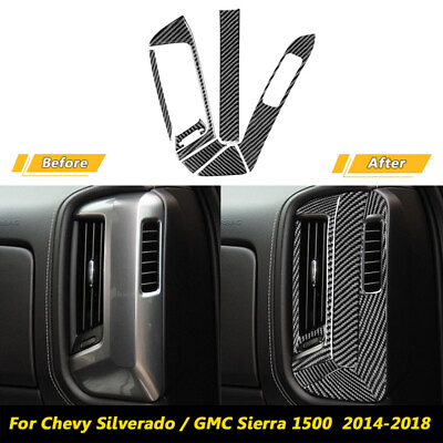 #ad 7x Interior Right Side Air Vent Trim for Chevy Silverado GMC Sierra Carbon Fiber $25.99