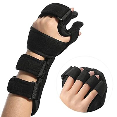 #ad Fanwer Stroke Resting Hand Splint Night Immobilizer Wrist Finger Brace for Fle $41.34