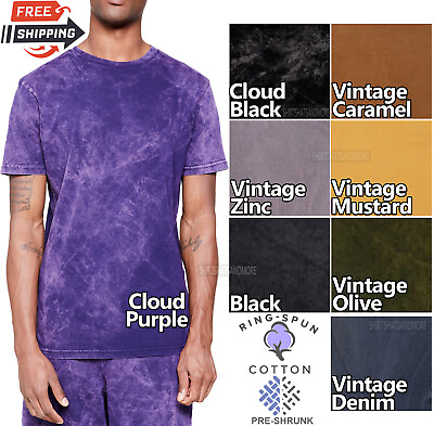 #ad Mens Vintage Mineral Wash Preshrunk T Shirt 100% Soft Spun Cotton Tee XS 3XL NEW $18.99