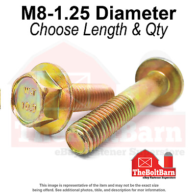 #ad M8 1.25 Class 10.9 Hex Flange Screws Frame Bolts Zinc Yellow Pick Length amp;Qty $703.24
