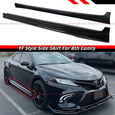 #ad For 2018 24 8th Gen Toyota Camry Yofer Painted Gloss Black Side Skirt Extension $169.99