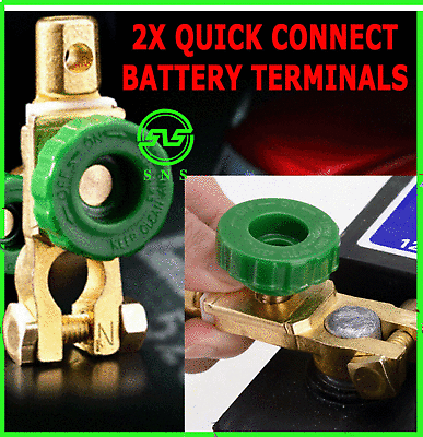 #ad 2 Car Battery TERMINALS Quick Disconnect Boat Top Post Off Master Kill Switch $9.69