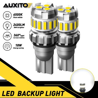 #ad 2X AUXITO Backup Reverse Light 921 912 T15 LED 6500K White Bulb 2400LM 18SMD EOO $9.59