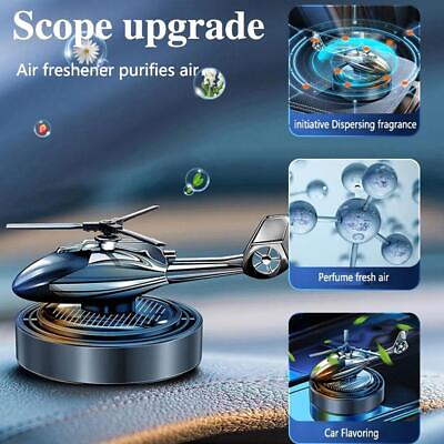 #ad 1* Helicopter Solar Car Air Freshener Rotation Aromatherapy Car Perfume Diffuser $10.21