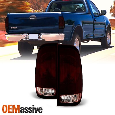 #ad Fit 1997 2003 Ford F150 1999 2007 Ford Super Duty Pickup Red Smoked Tail Light $34.19