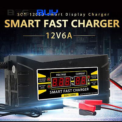#ad #ad Car Battery Charger 12V 6A 10A Intelligent Full Automatic Auto Smart Fast hot $16.13