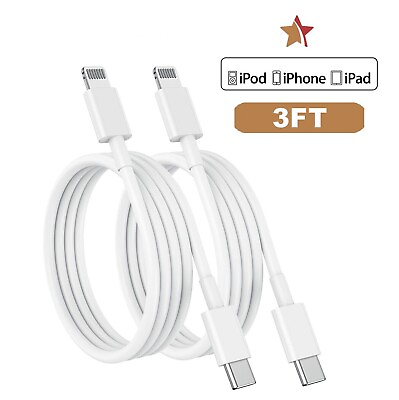 #ad White USB C to iPhone Cable Fast Charger For iPhone 14 13 12 Pro Max Cord $3.19