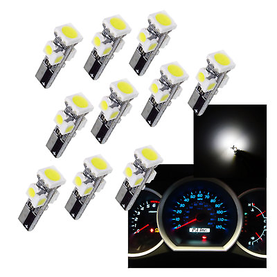 #ad 10x T5 70 73 74 Dashboard Panel Gauge 5 SMD LED Wedge Lamp Bulb Light P3 $15.99