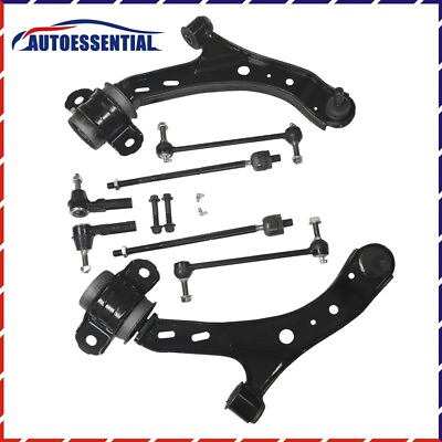 #ad 8PC Front Lower Control Arms Ball Joints Tie Rod Kit For 2005 2010 Ford Mustang $96.99