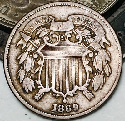 #ad 1869 Two Cent Piece 2C Ungraded Choice Civil War Era US Copper Coin CC21209 $92.99