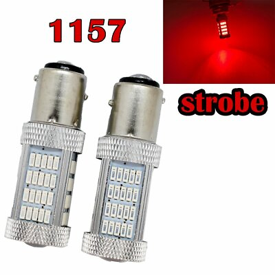 #ad Strobe Front Signal 1157 2057 2357 3496 7528 BAY15D P21 5W 92 LED Bulb Red M1 MA $24.00