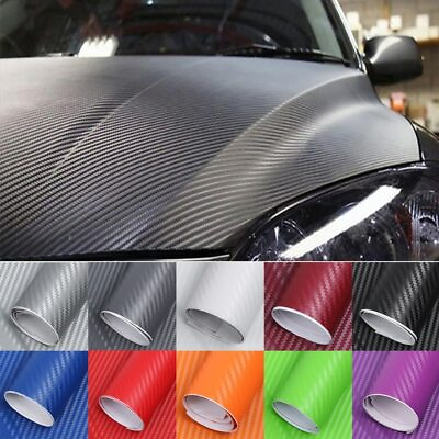 #ad 3D Carbon Fiber Car Stickers Roll Film Wrap DIY Car Motorcycle Styling for Mods $12.34