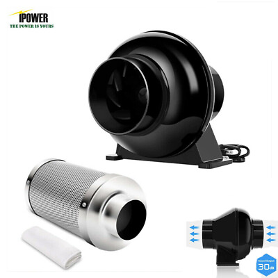 #ad iPower 4 Inches 195 CFM Inline Duct Ventilation Fan 4 Inches Air Carbon Filter $36.49