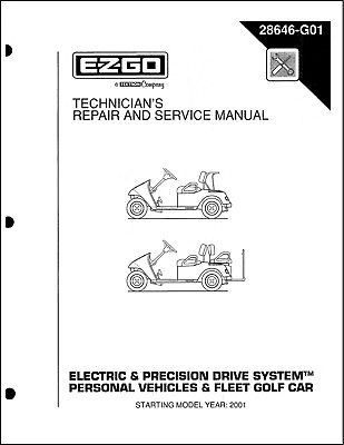 #ad 2001 2003 Golf Cart Workshop Manual EZ TXT Electric Fleet Freedom $25.97