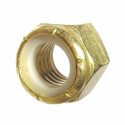 #ad 10 24 Solid Brass Hex Locknut Nylon Insert Elastic Stop Lock Nuts Qty 500 $95.03