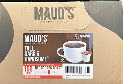 #ad 100 Maud’s Decaf Dark Medium Roast Coffee Single Serve Coffee Pods 12 2024 $39.95
