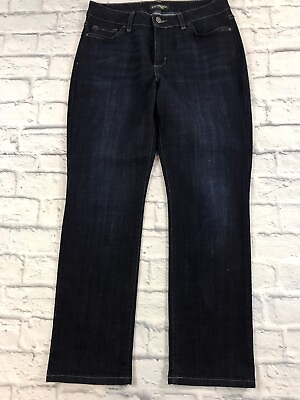 #ad Lee Jeans Regular Fit 12 Short Straight Leg Mid Rise Dark Stretch Denim $14.00