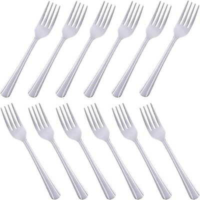 #ad Dinner Forks Set of 12Dominion Heavy Duty ForksStainless Steel Silverware $11.98