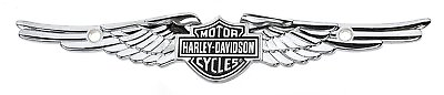 #ad Harley Davidson Chrome Emblem Wings Axcent Accent Bar License Plate Top Frame $18.95