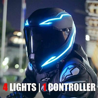#ad Motorcycle Bike Helmet LED cold light Strip EL Sticker Waterproof 4 Flashing $22.99