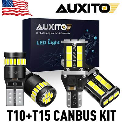 #ad Auxito 4x T10 LED License PlateT15 Reverse Backup Light Bulbs 168 194 921 6000K $12.99
