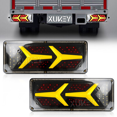 #ad 2X Trailer Truck Tail Brake LED Sequential Flowing LED Turn Signal Glow Lights $26.39
