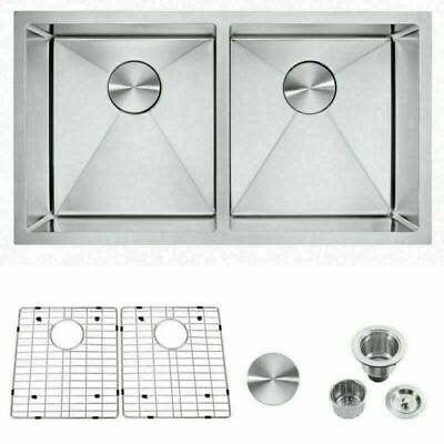 #ad Kitchen Sink Undermount Single Bowl Double Bowl Sink Stainless Steel 5 Size $169.00