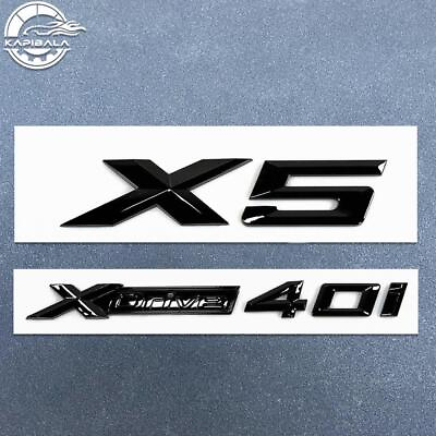 #ad Gloss Black For X5 Series Emblem X5XDrive40i Letter Rear Trunk Badge XDrive 40i $17.78