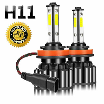 #ad 4 Sides H11 H8 H9 LED Headlight Kit High Low Beam Bulbs Super Bright 6500K White $10.99