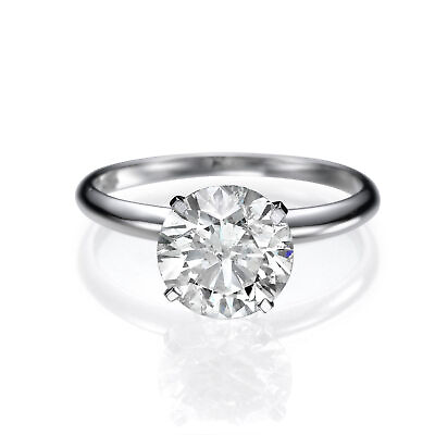 #ad 1 Carat F VS2 Certified Diamond Engagement Ring Round Cut 18K White Gold $1534.50