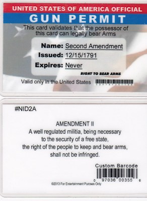 #ad #ad The Second Amendment collectors card for NRA fans 2nd amd. printed on back $8.96
