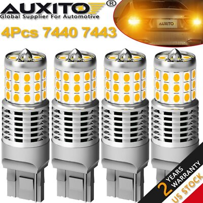 #ad 4X AUXITO 7440 7443 LED AMBER TURN SIGNAL REAR FRONT INDICATOR YELLOW BULB $34.99