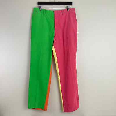 #ad Lilly Pulitzer Vintage Phipps Via Palm Beach Pant RARE Neon Colorblocked 35 x 32 $250.00