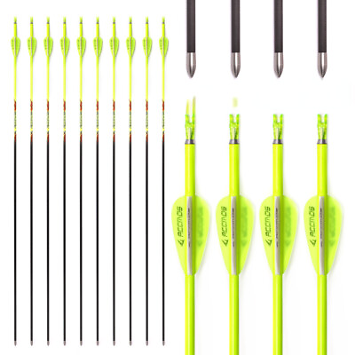 #ad 6 12pcs ID 4.2mm Pure Carbon Arrow Archery Arrows for Compound Recuvre Bow $90.92