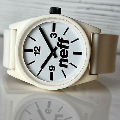 #ad NEFF Mens Watch Off White 42mm Case New Battery Silicone Straps High Quality $34.00