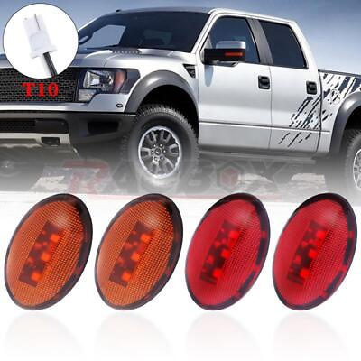 #ad 3 LED T10 Side Marker Clearance Lights Amber Red Trailer Truck Caravan Pickup AU $13.85