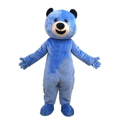 #ad Xmas Blue Bear Mascot Costume Cosplay Dress Animal Character Outfit Custom $291.25