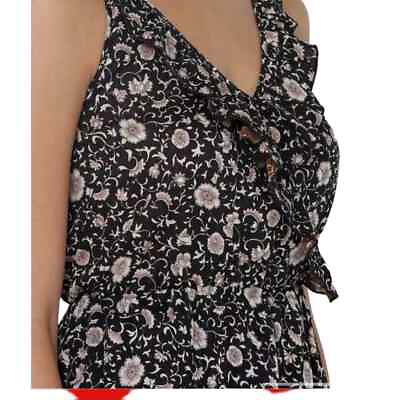 #ad Scotchamp;Soda Dress Women Sm Printed Cotton Summer Multi Floral Midi Wrap Ruffle $100.00