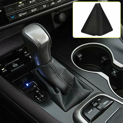 #ad 1x Car Shift Knob Shifter Boot Cover Black PU Leather Auto Accessories Universal $10.95