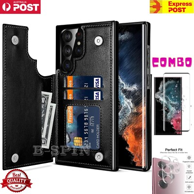 #ad For Samsung S24 S23 FE S22 S21 Ultra Leather Stand Flip Wallet Case Magnet Cover AU $10.99