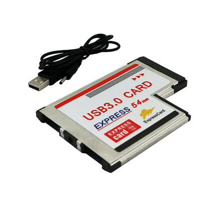 #ad 2 Dual Ports USB 3.0 HUB Express Card ExpressCard 54mm Adapter for PCMCIA Laptop $10.93