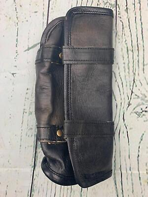 #ad Handlebar Bag Powersports Luggage Motorcycle Saddle Bags Black Leather $45.00