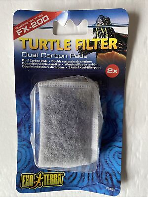 Turtle NEW EXO TERRA Replacement Filter Duel Carbon Pads FX 200 #PT3638 $11.50