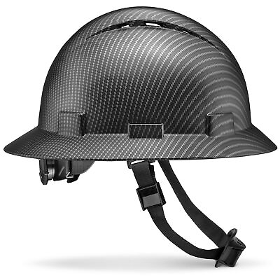 #ad Full Brim Vented Carbon Fiber Design OSHA Hard Hat with Matte Finish and 6 Po... $59.98