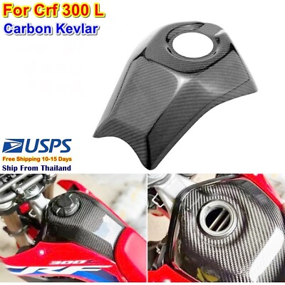 #ad C1 Tank Fuel Cover For Honda Crf300 L Gas Motorcycle Bike Motocross Carbon $123.89